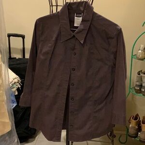Patagonia Brown Boxy Button Down Shirt Notched Collar